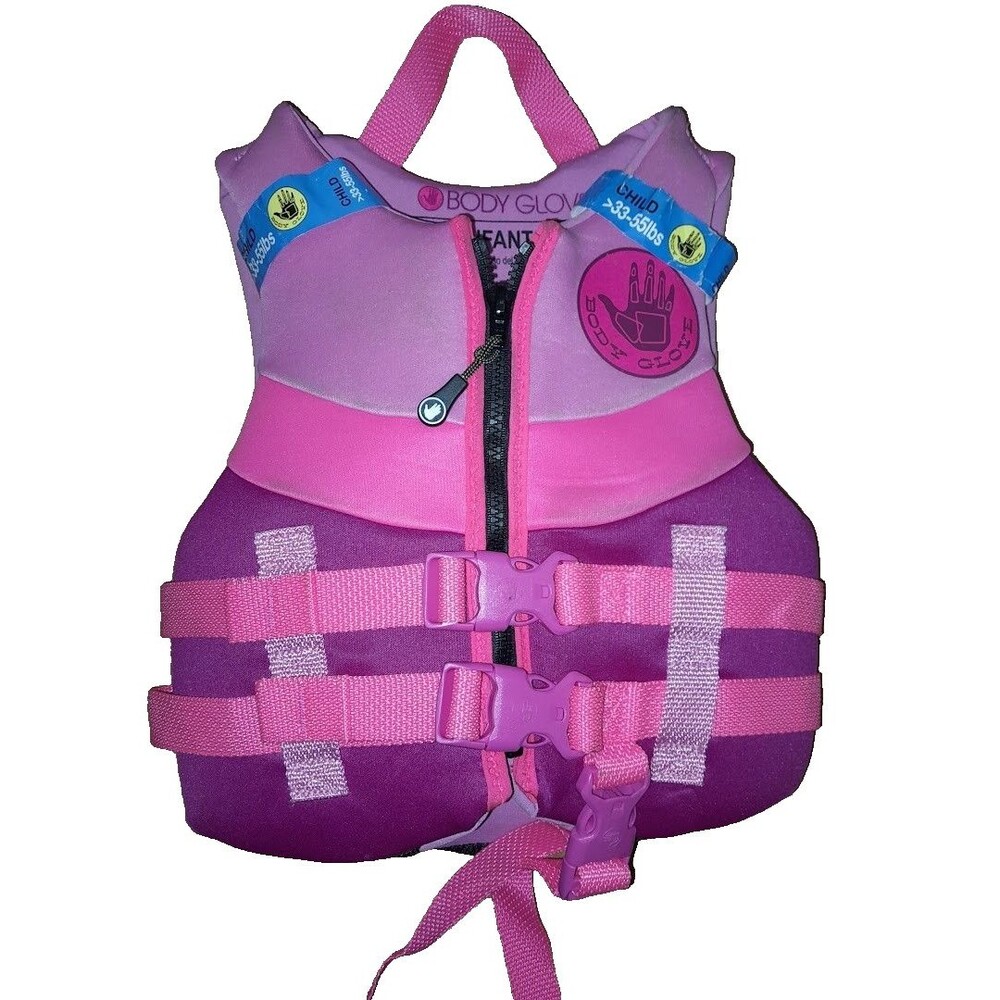 Body Glove Child's Neoprene PFD Life Jacket and Vest, Girl, 33-55 lbs.